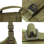 Close-ups: soft grab handle, triangle back ring, quick-release buckle and strap keeper