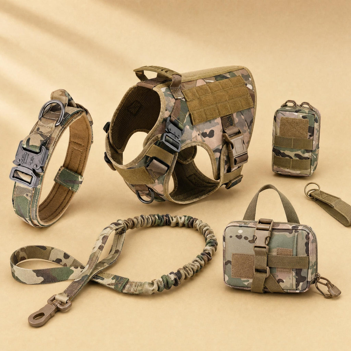 Tactical dog harness kit in Camo