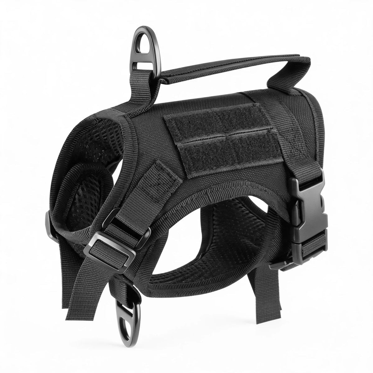 Tactical small dog harness in Black: harness only
